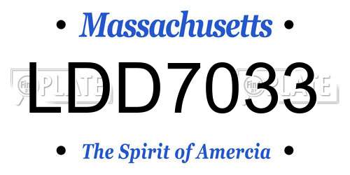 LDD7033 Massachusetts License Plate