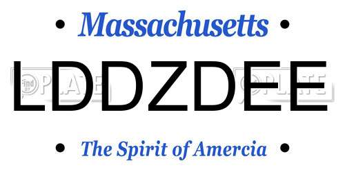 LDDZDEE Massachusetts License Plate