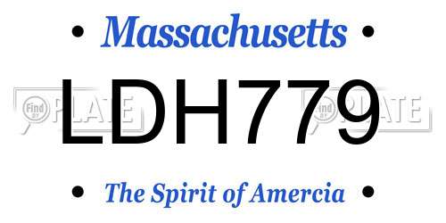 LDH779 Massachusetts License Plate