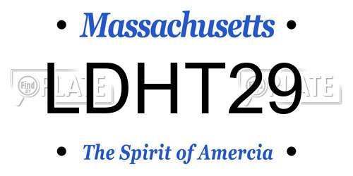 LDHT29 Massachusetts License Plate