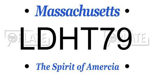LDHT79 Massachusetts License Plate