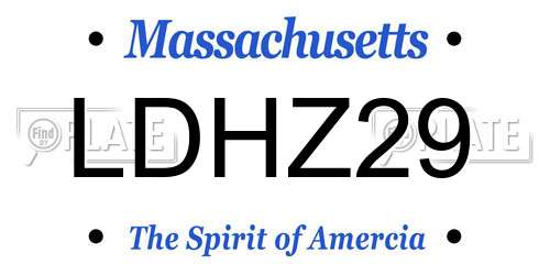 LDHZ29 Massachusetts License Plate