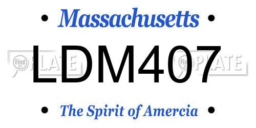 LDM407 Massachusetts License Plate