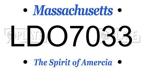 LDO7033 Massachusetts License Plate