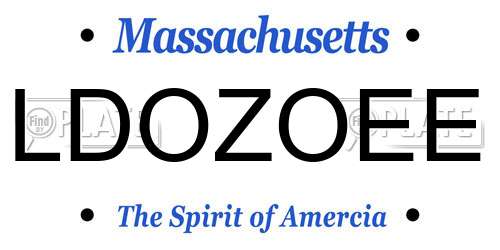 LDOZOEE Massachusetts License Plate
