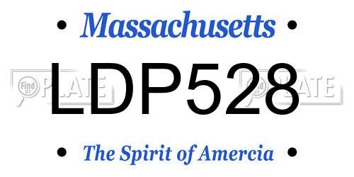 LDP528 Massachusetts License Plate