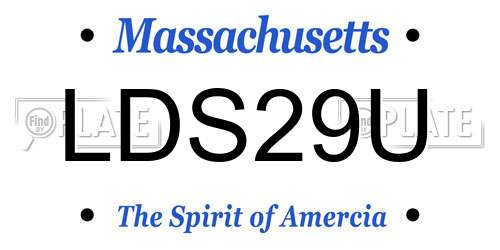 LDS29U Massachusetts License Plate