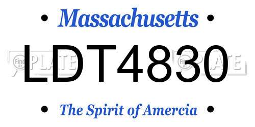 LDT4830 Massachusetts License Plate