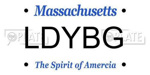 LDYBG Massachusetts License Plate
