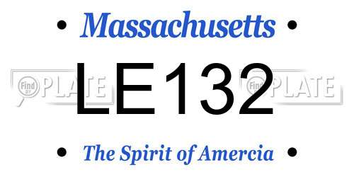 LE132 Massachusetts License Plate