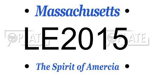 LE2015 Massachusetts License Plate