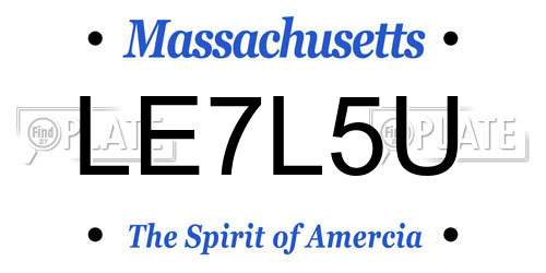 LE7L5U Massachusetts License Plate