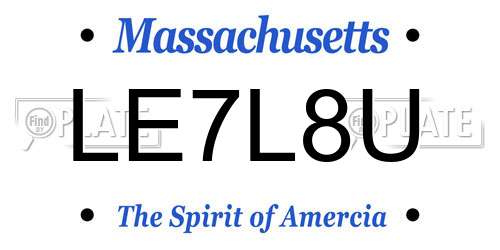 LE7L8U Massachusetts License Plate