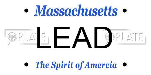 LEAD Massachusetts License Plate