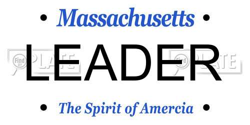 LEADER Massachusetts License Plate