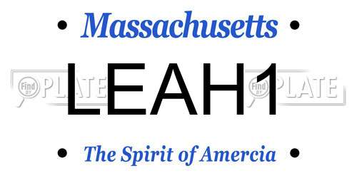 LEAH1 Massachusetts License Plate