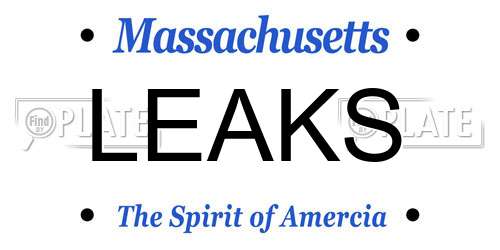LEAKS Massachusetts License Plate