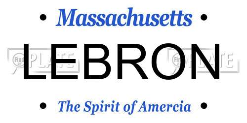 LEBRON Massachusetts License Plate
