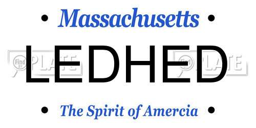 LEDHED Massachusetts License Plate