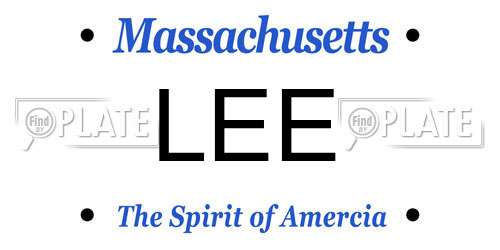 LEE Massachusetts License Plate