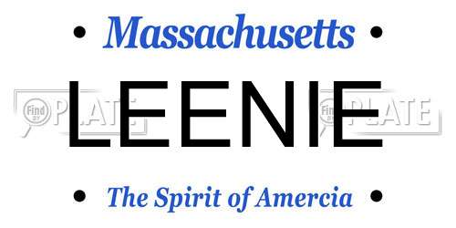 LEENIE Massachusetts License Plate