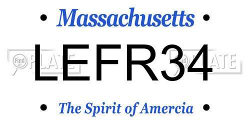 LEFR34 Massachusetts License Plate