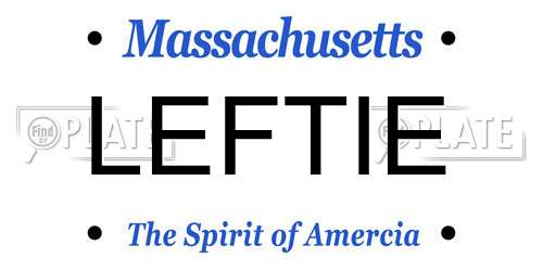 LEFTIE Massachusetts License Plate