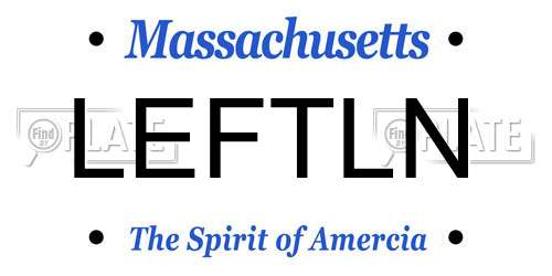 LEFTLN Massachusetts License Plate