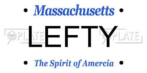 LEFTY Massachusetts License Plate
