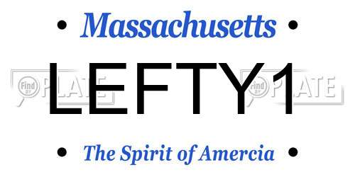 LEFTY1 Massachusetts License Plate