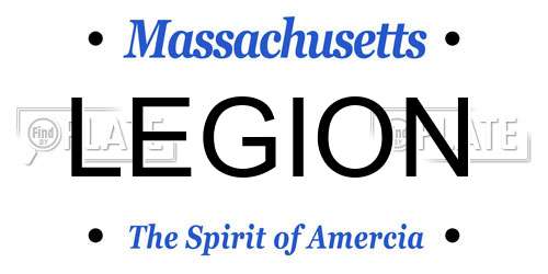 LEGION Massachusetts License Plate