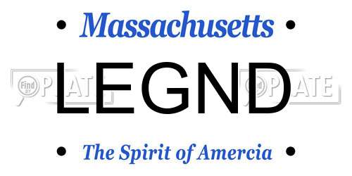 LEGND Massachusetts License Plate
