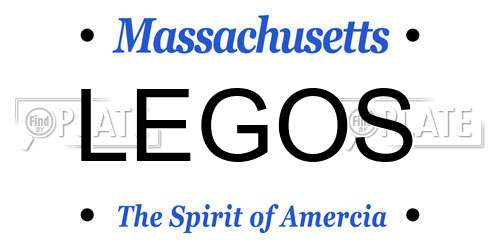 LEGOS Massachusetts License Plate