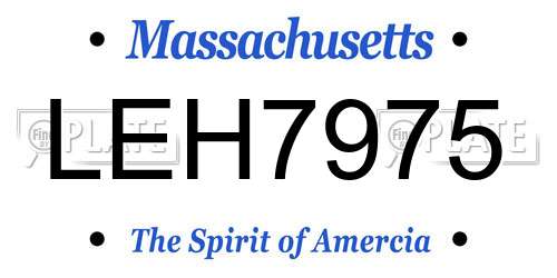 LEH7975 Massachusetts License Plate