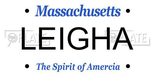 LEIGHA Massachusetts License Plate
