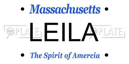 LEILA Massachusetts License Plate