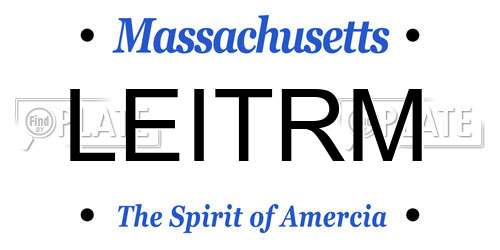 LEITRM Massachusetts License Plate
