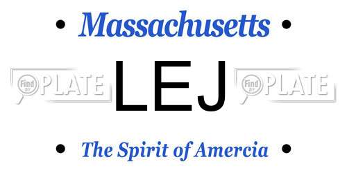 LEJ Massachusetts License Plate