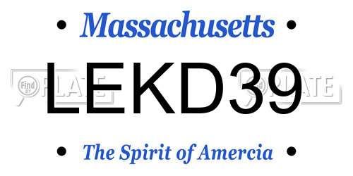 LEKD39 Massachusetts License Plate