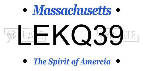 LEKQ39 Massachusetts License Plate