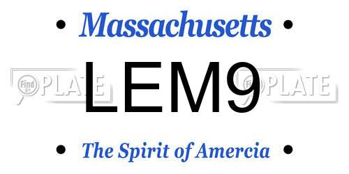 LEM9 Massachusetts License Plate