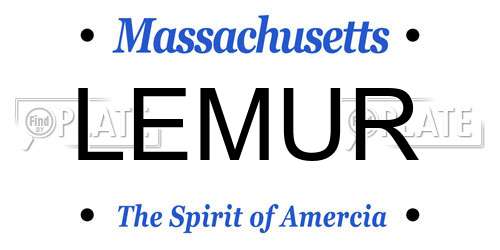 LEMUR Massachusetts License Plate