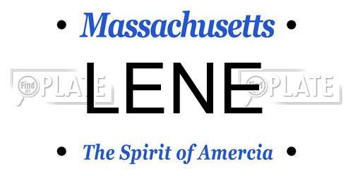 LENE Massachusetts License Plate