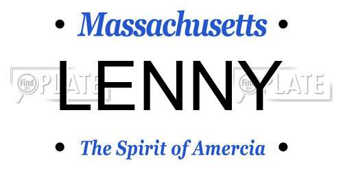 LENNY Massachusetts License Plate