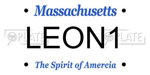 LEON1 Massachusetts License Plate