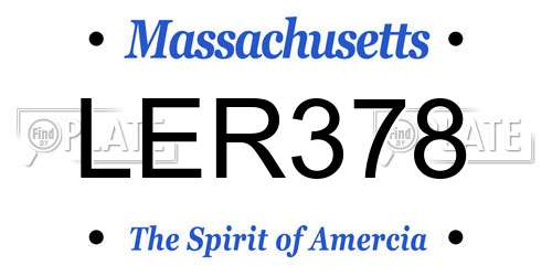 LER378 Massachusetts License Plate