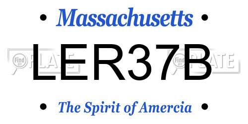 LER37B Massachusetts License Plate