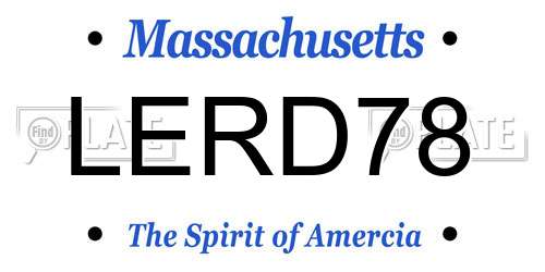 LERD78 Massachusetts License Plate