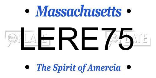 LERE75 Massachusetts License Plate