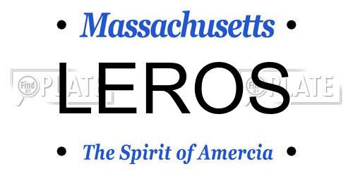 LEROS Massachusetts License Plate